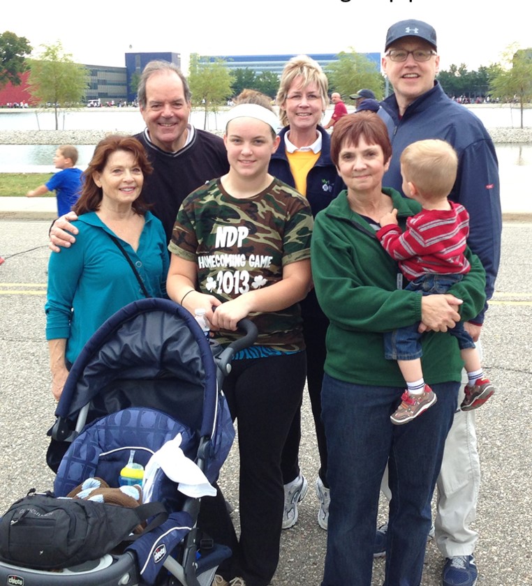 Family photo of Terry Burke with his children and grandchildren at the Diabetes Fundraiser